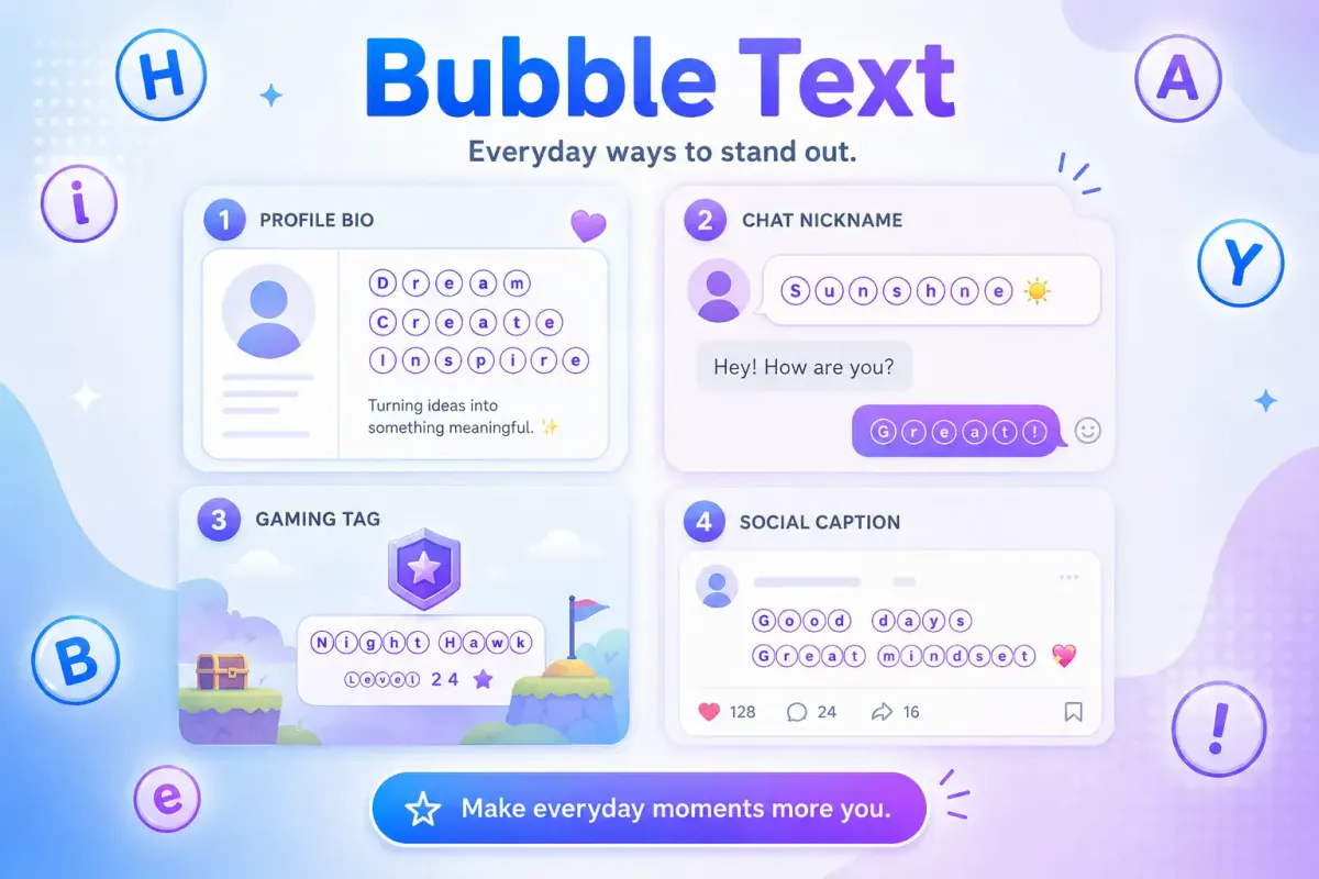 bubble letters copy and paste for Instagram and Discord bios