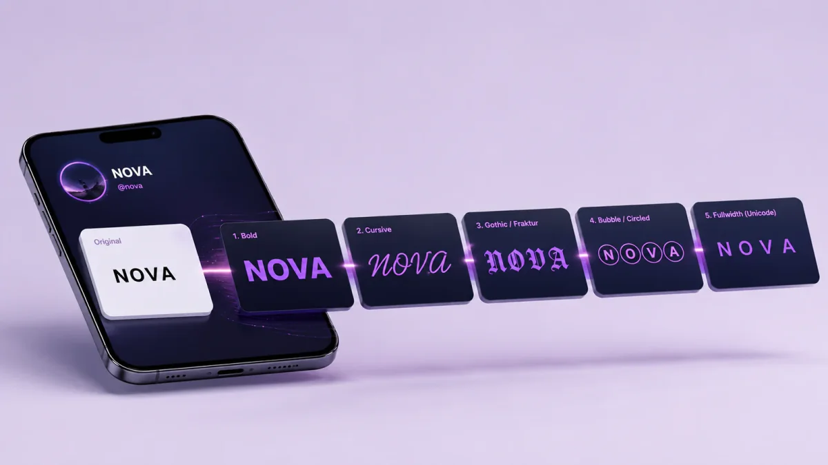 Plain username changing into several readable Unicode text styles