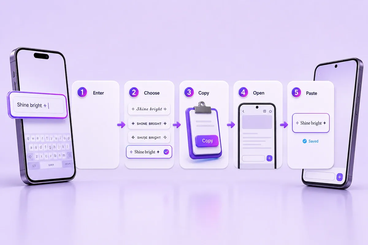 Five steps for copying and pasting styled text on a phone