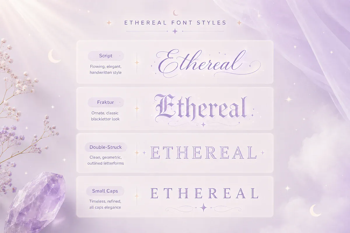 Four dreamy Unicode styles explained: script, fraktur, double-struck, and small caps