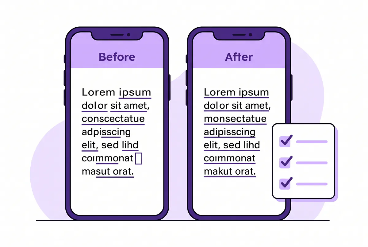 Broken underline text with misaligned marks fixed into a clean single underline style