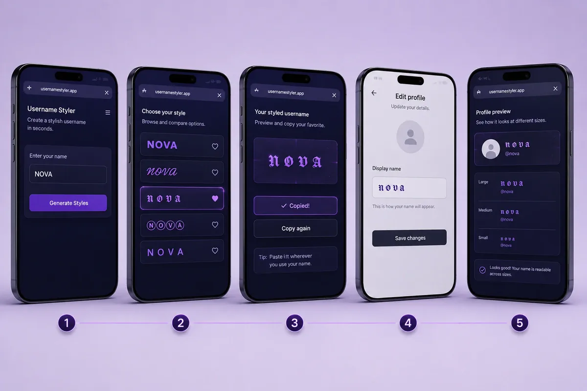Five steps for creating and testing a stylish username