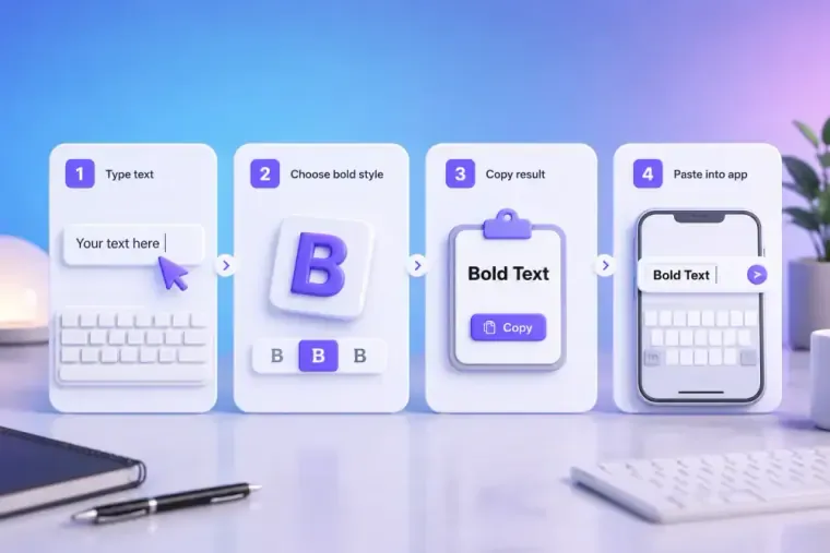 Steps to use a bold text generator online
