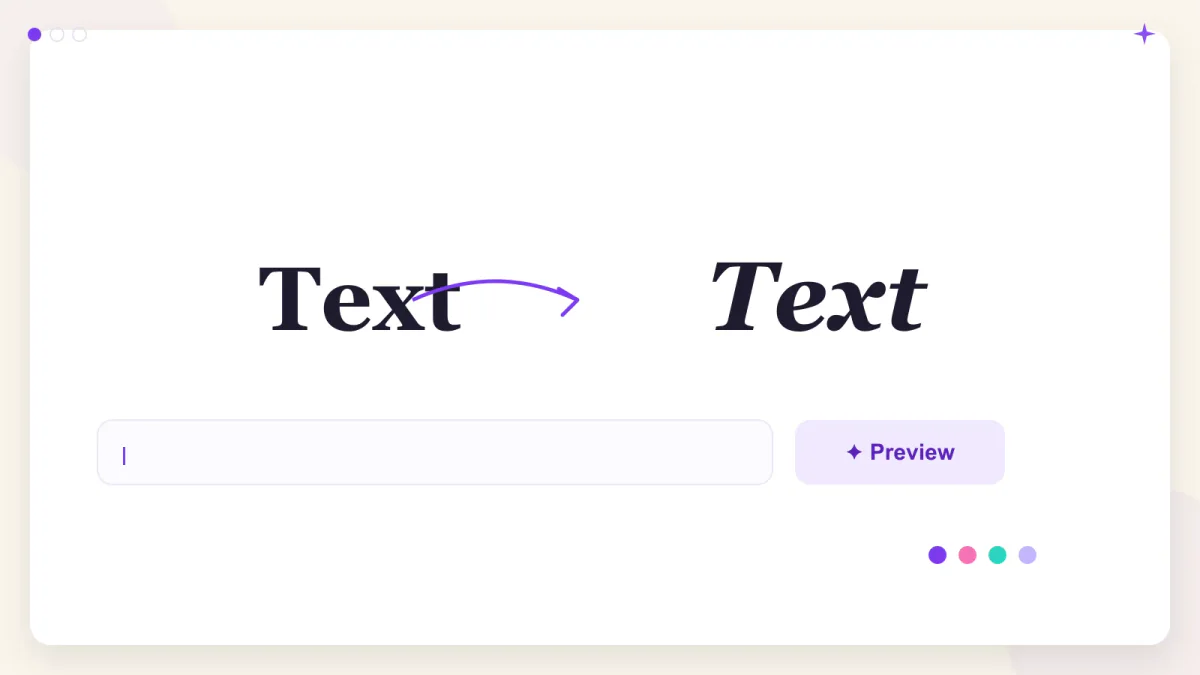 Italic text generator turning plain text into slanted Unicode italic styles on a phone screen