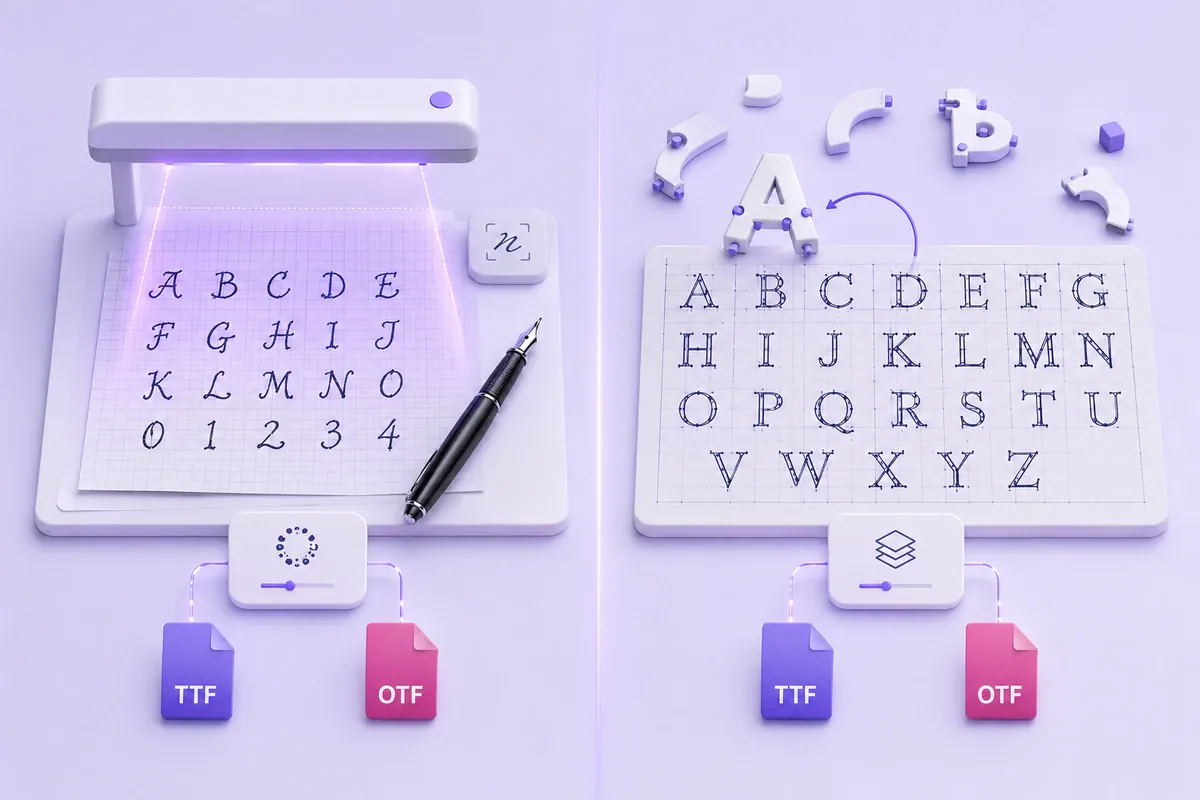 Handwriting and modular font-making tools compared