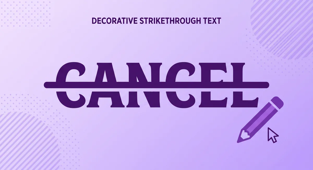 Comparison of Classic, Thin, Bold, Italic, Script, Double, Diagonal, and Boxed strikethrough text styles