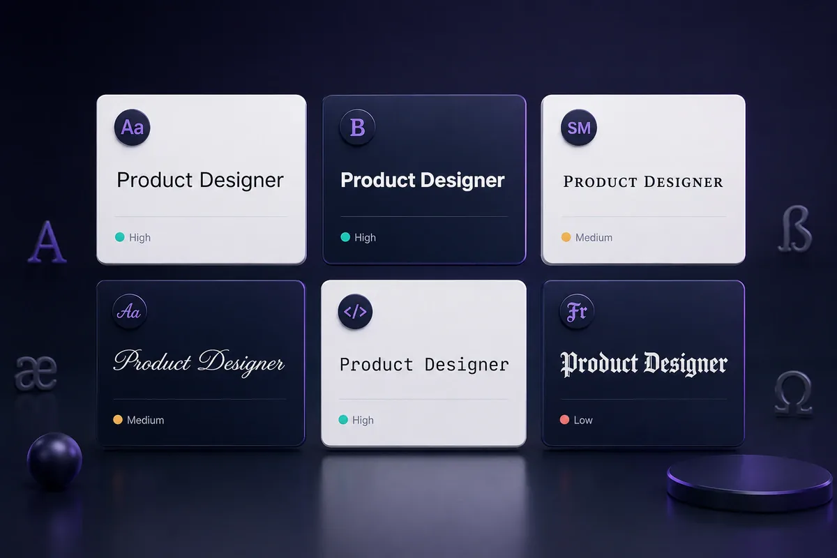 Comparison of six readable Twitter bio font styles