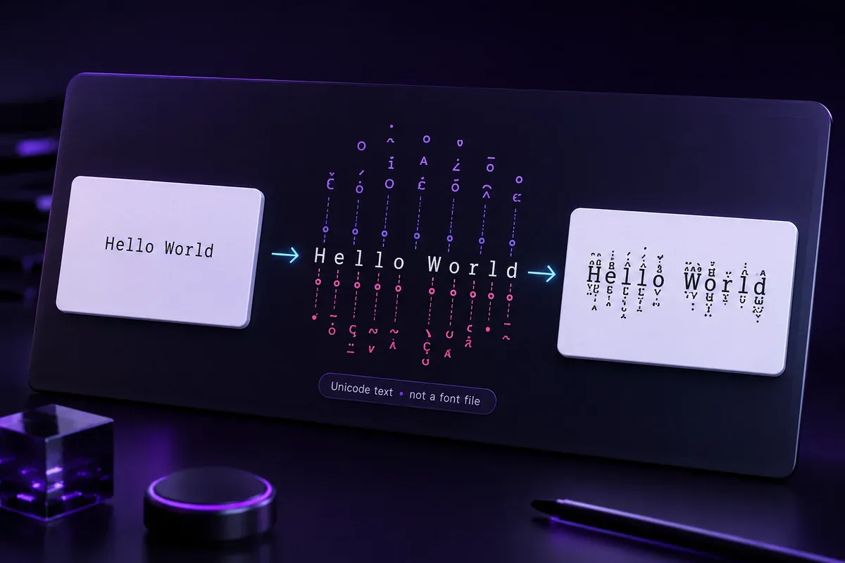 Plain text changing into Zalgo text through added Unicode combining marks